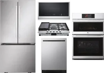 5 Piece Package Includes Refrigerator, Cooktop, Wall Oven, Microwave And Dishwasher