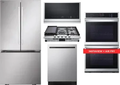 5 Piece Package Includes Refrigerator, Cooktop, Wall Oven, Microwave And Dishwasher