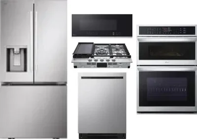 5 Piece Package Includes Refrigerator, Cooktop, Wall Oven, Microwave And Dishwasher