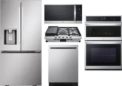 5 Piece Package Includes Refrigerator, Cooktop, Wall Oven, Microwave And Dishwasher