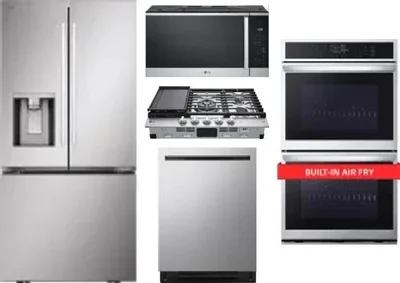 5 Piece Package Includes Refrigerator, Cooktop, Wall Oven, Microwave And Dishwasher