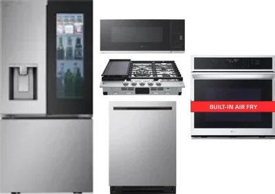 5 Piece Package Includes Refrigerator, Cooktop, Wall Oven, Microwave And Dishwasher