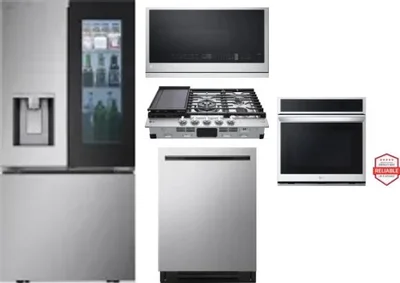 5 Piece Package Includes Refrigerator, Cooktop, Wall Oven, Microwave And Dishwasher