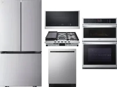 5 Piece Package Includes Refrigerator, Cooktop, Wall Oven, Microwave And Dishwasher