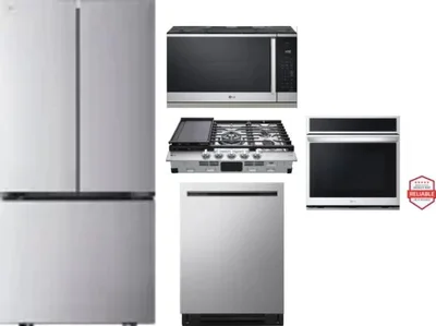 5 Piece Package Includes Refrigerator, Cooktop, Wall Oven, Microwave And Dishwasher