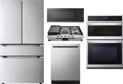 5 Piece Package Includes Refrigerator, Cooktop, Wall Oven, Microwave And Dishwasher