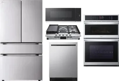 5 Piece Package Includes Refrigerator, Cooktop, Wall Oven, Microwave And Dishwasher