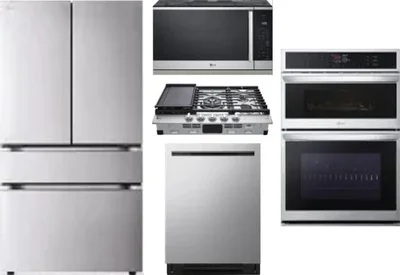 5 Piece Package Includes Refrigerator, Cooktop, Wall Oven, Microwave And Dishwasher