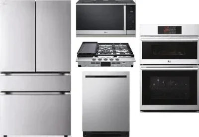5 Piece Package Includes Refrigerator, Cooktop, Wall Oven, Microwave And Dishwasher