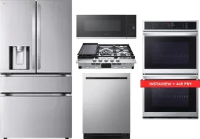 5 Piece Package Includes Refrigerator, Cooktop, Wall Oven, Microwave And Dishwasher