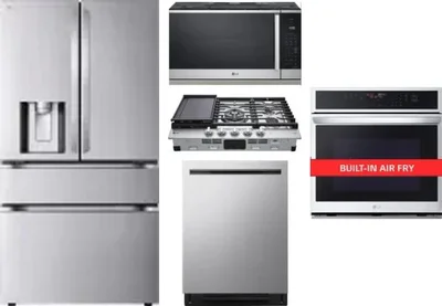 5 Piece Package Includes Refrigerator, Cooktop, Wall Oven, Microwave And Dishwasher