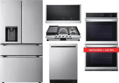 5 Piece Package Includes Refrigerator, Cooktop, Wall Oven, Microwave And Dishwasher