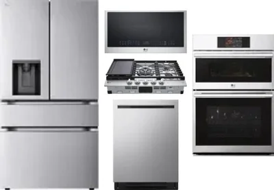 5 Piece Package Includes Refrigerator, Cooktop, Wall Oven, Microwave And Dishwasher