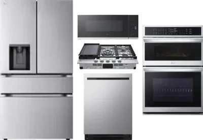 5 Piece Package Includes Refrigerator, Cooktop, Wall Oven, Microwave And Dishwasher