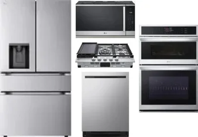 5 Piece Package Includes Refrigerator, Cooktop, Wall Oven, Microwave And Dishwasher