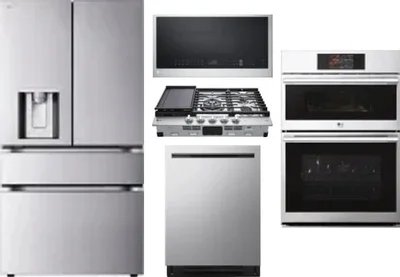 5 Piece Package Includes Refrigerator, Cooktop, Wall Oven, Microwave And Dishwasher