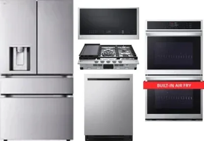 5 Piece Package Includes Refrigerator, Cooktop, Wall Oven, Microwave And Dishwasher