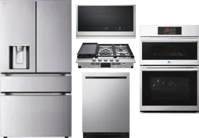 5 Piece Package Includes Refrigerator, Cooktop, Wall Oven, Microwave And Dishwasher