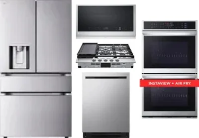 5 Piece Package Includes Refrigerator, Cooktop, Wall Oven, Microwave And Dishwasher