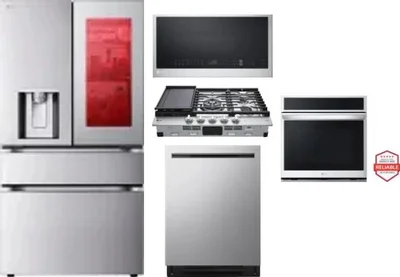 5 Piece Package Includes Refrigerator, Cooktop, Wall Oven, Microwave And Dishwasher