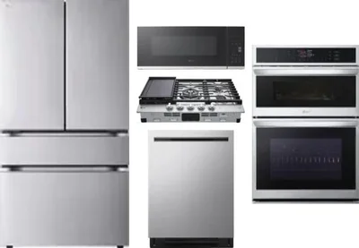 5 Piece Package Includes Refrigerator, Cooktop, Wall Oven, Microwave And Dishwasher