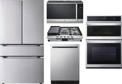 5 Piece Package Includes Refrigerator, Cooktop, Wall Oven, Microwave And Dishwasher