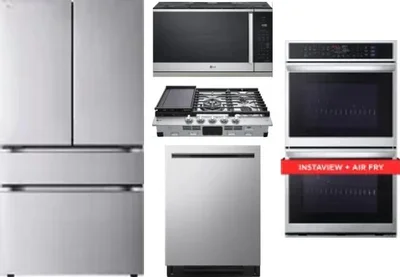 5 Piece Package Includes Refrigerator, Cooktop, Wall Oven, Microwave And Dishwasher