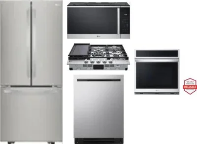 5 Piece Package Includes Refrigerator, Cooktop, Wall Oven, Microwave And Dishwasher