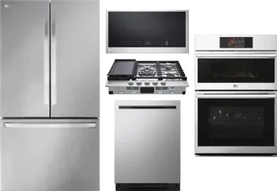 5 Piece Package Includes Refrigerator, Cooktop, Wall Oven, Microwave And Dishwasher