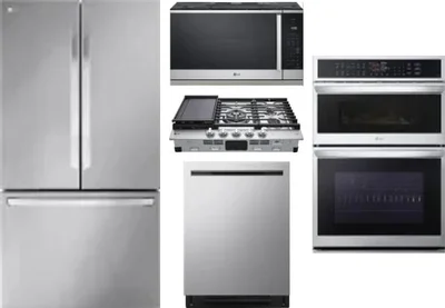 5 Piece Package Includes Refrigerator, Cooktop, Wall Oven, Microwave And Dishwasher