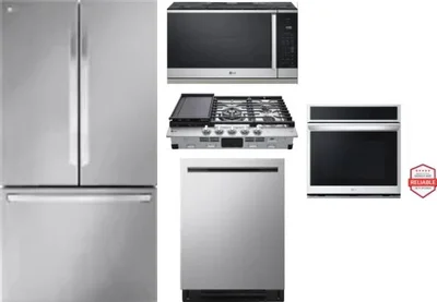 5 Piece Package Includes Refrigerator, Cooktop, Wall Oven, Microwave And Dishwasher
