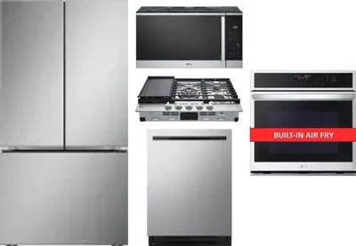 5 Piece Package Includes Refrigerator, Cooktop, Wall Oven, Microwave And Dishwasher