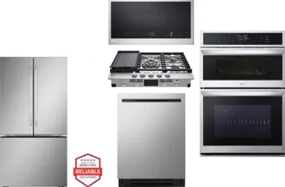 5 Piece Package Includes Refrigerator, Cooktop, Wall Oven, Microwave And Dishwasher