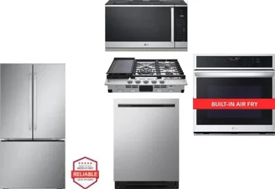 5 Piece Package Includes Refrigerator, Cooktop, Wall Oven, Microwave And Dishwasher