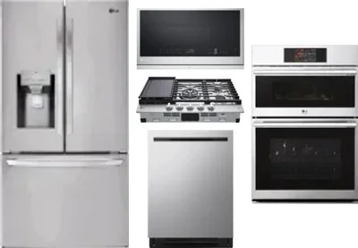 5 Piece Package Includes Refrigerator, Cooktop, Wall Oven, Microwave And Dishwasher