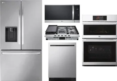 5 Piece Package Includes Refrigerator, Cooktop, Wall Oven, Microwave And Dishwasher
