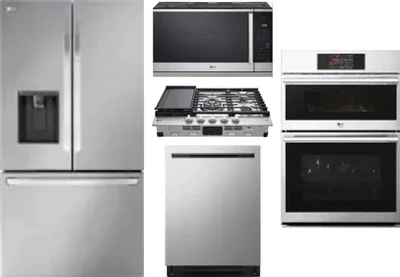 5 Piece Package Includes Refrigerator, Cooktop, Wall Oven, Microwave And Dishwasher