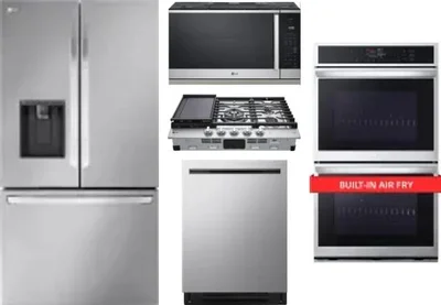 5 Piece Package Includes Refrigerator, Cooktop, Wall Oven, Microwave And Dishwasher