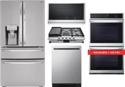 5 Piece Package Includes Refrigerator, Cooktop, Wall Oven, Microwave And Dishwasher