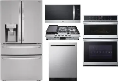 5 Piece Package Includes Refrigerator, Cooktop, Wall Oven, Microwave And Dishwasher
