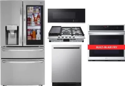 5 Piece Package Includes Refrigerator, Cooktop, Wall Oven, Microwave And Dishwasher