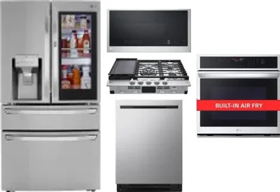 5 Piece Package Includes Refrigerator, Cooktop, Wall Oven, Microwave And Dishwasher