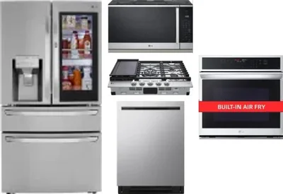 5 Piece Package Includes Refrigerator, Cooktop, Wall Oven, Microwave And Dishwasher