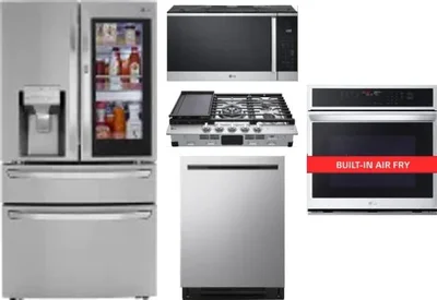 5 Piece Package Includes Refrigerator, Cooktop, Wall Oven, Microwave And Dishwasher