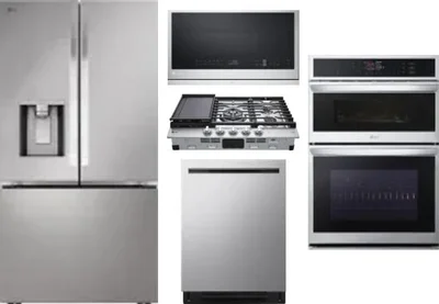 5 Piece Package Includes Refrigerator, Cooktop, Wall Oven, Microwave And Dishwasher