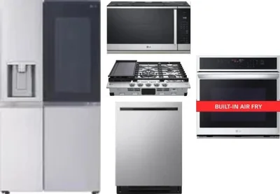 5 Piece Package Includes Refrigerator, Cooktop, Wall Oven, Microwave And Dishwasher