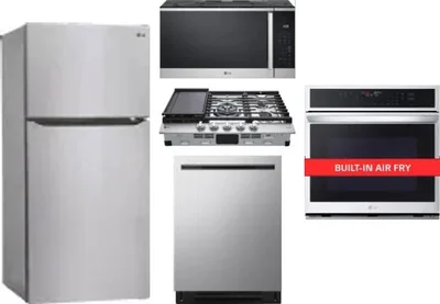 5 Piece Package Includes Refrigerator, Cooktop, Wall Oven, Microwave And Dishwasher