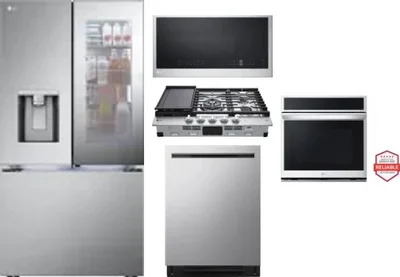 5 Piece Package Includes Refrigerator, Cooktop, Wall Oven, Microwave And Dishwasher