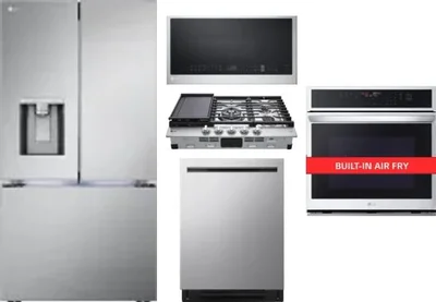 5 Piece Package Includes Refrigerator, Cooktop, Wall Oven, Microwave And Dishwasher