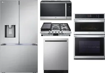 5 Piece Package Includes Refrigerator, Cooktop, Wall Oven, Microwave And Dishwasher
